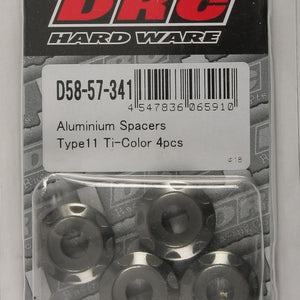 Aluminum Spacers Type 11 Titanium M6x12mm 4/Pk