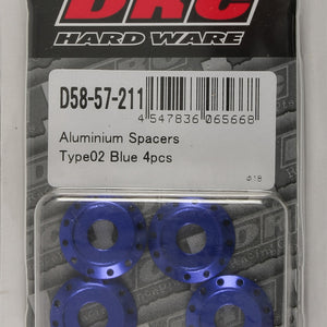 Aluminum Spacers Type 2 Blue M6x12mm 4/Pk