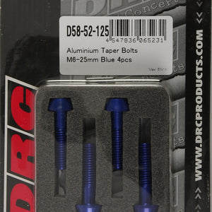 Aluminum Taper Bolts Blue M6x25mm 4/Pk