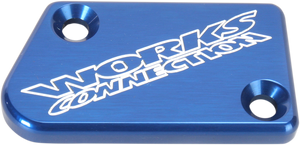 WORKS CONNECTION Anodized Billet Aluminum Front Brake Reservoir Cover - Blue 21-031