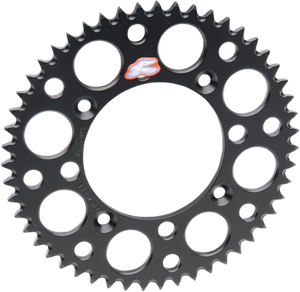 RENTHAL Rear Sprocket - Aluminum - 49 Tooth - Black - Kawasaki/Suzuki 112U-520-49GEBK