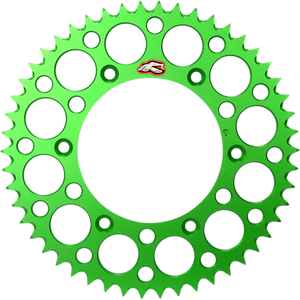 RENTHAL Rear Sprocket - Aluminum - 49 Tooth - Green - Kawasaki/Suzuki 112U-520-49GEGN