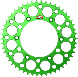 RENTHAL Rear Sprocket - Aluminum - 49 Tooth - Green - Kawasaki/Suzuki 112U-520-49GEGN