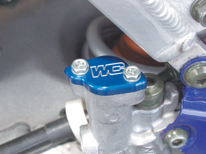 WORKS CONNECTION Rear Billet Brake Cover - Blue - Kawasaki/Yamaha 21-700