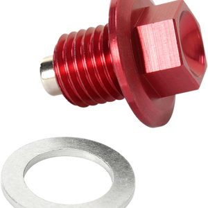 MOOSE OFFROAD Magnetic Drain Plug - Red - Honda | Kawasaki | Suzuki | Yamaha DP107-3