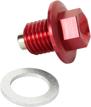 MOOSE OFFROAD Magnetic Drain Plug - Red - Honda | Kawasaki | Suzuki | Yamaha DP107-3