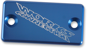 WORKS CONNECTION Anodized Billet Aluminum Front Brake Reservoir Cover - Blue 21-020