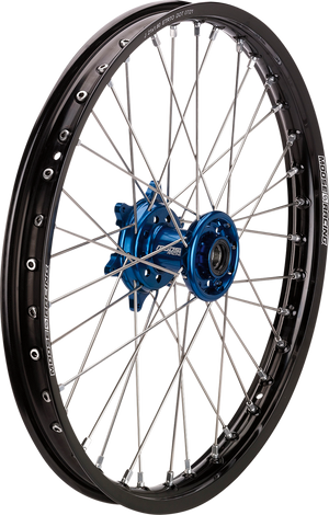 MOOSE OFFROAD Wheel Assembly - SX-1 - Complete - Front - Black Wheel/Blue Hub - 21x1.6 - Yamaha WR/YZ YFN-16021-BKBU
