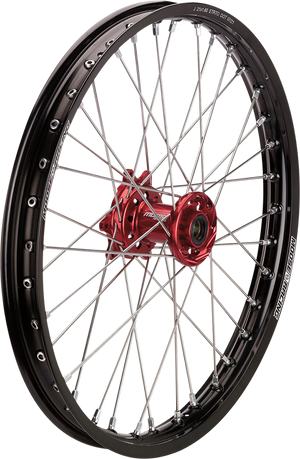 MOOSE OFFROAD Wheel Assembly - SX-1 - Complete - Front - Black Wheel/Red Hub - 21x1.6 - Honda CR/CRF HF-16021-BKRD