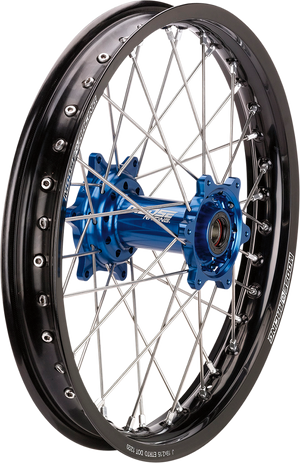 MOOSE OFFROAD Wheel Assembly - SX-1 - Complete - Rear - Black Wheel/Blue Hub - 18x2.15 - Yamaha WR/YZ YR-21518-BKBU