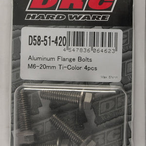 Aluminum Flange Bolts Titanium M6x20mm 4/Pk