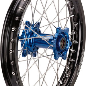 MOOSE OFFROAD Wheel Assembly - SX-1 - Complete - Rear - Black Wheel/Blue Hub - 16x1.85 - Suzuki RM/Yamaha YZ YR-18616-BKBU