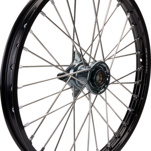 MOOSE OFFROAD Wheel Assembly - SX-1 - Complete - Front - Black Wheel/Gray Hub - 19x1.4 - SX/MC/TC 85 MF-14019-BKGY