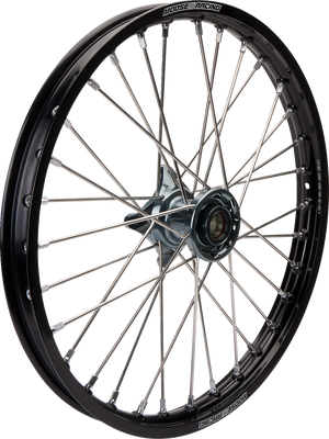 MOOSE OFFROAD Wheel Assembly - SX-1 - Complete - Front - Black Wheel/Gray Hub - 19x1.4 - SX/MC/TC 85 MF-14019-BKGY