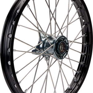MOOSE OFFROAD Wheel Assembly - SX-1 - Complete - Front - Black Wheel/Gray Hub - 17x1.4 - SX/MC/TC 85 MF-14017-BKGY