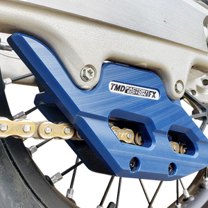 T.M. DESIGNWORKS Factory Edition Chain Guide With Replacement Wear Pad - Blue - Gas Gas/Husqvarna/KTM RCG-KT5-BL2