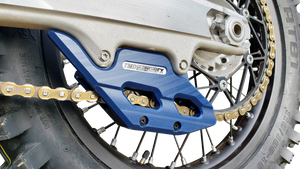 T.M. DESIGNWORKS Factory Edition Chain Guide With Replacement Wear Pad - Blue - Gas Gas/Husqvarna/KTM RCG-KT5-BL2