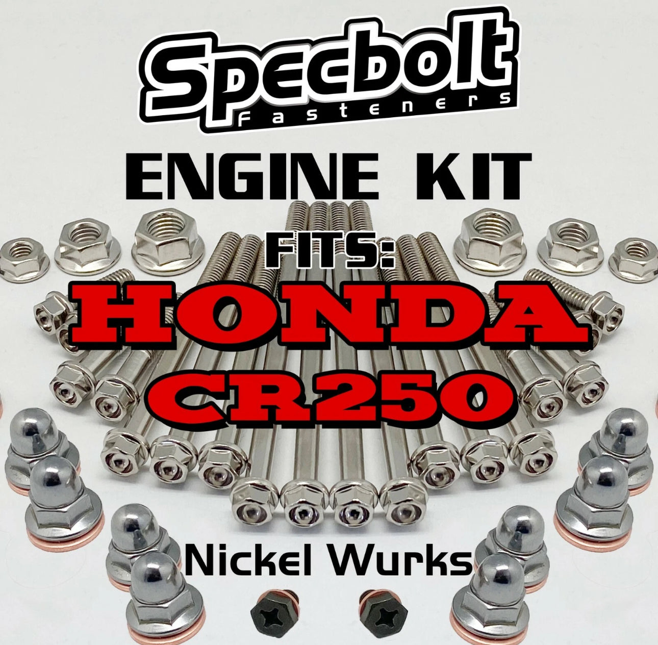 CR250 Engine Bolt Kit for Honda CR 250 Specbolt Nickel Wurks (Titanium Look) Ti