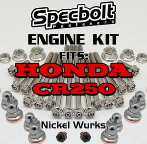CR250 Engine Bolt Kit for Honda CR 250 Specbolt Nickel Wurks (Titanium Look) Ti
