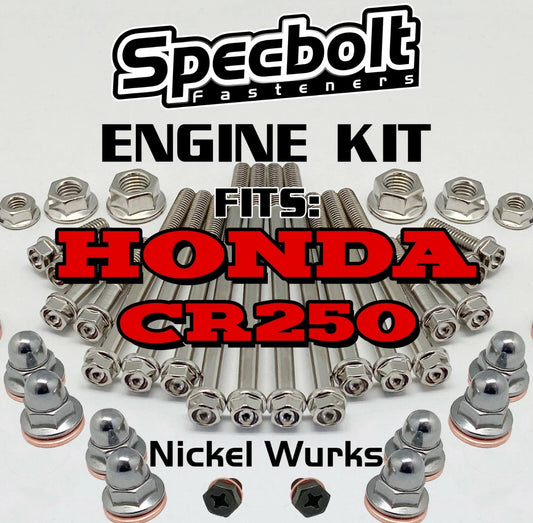 CR250 Engine Bolt Kit for Honda CR 250 Specbolt Nickel Wurks (Titanium Look) Ti