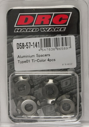 Aluminum Spacers Type 1 Titanium M6x12mm 4/Pk