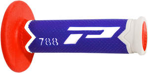 PRO GRIP Cross Triple Density 788 Grips - White/Blue/Red PA078800WBR