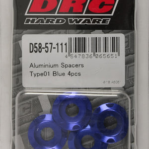 Aluminum Spacers Type 1 Blue M6x12mm 4/Pk