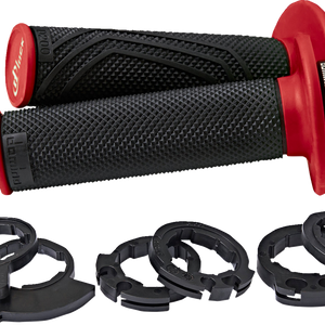 DOMINO D200 Lock-On Grips - Black/Red D20046C4042H8-0