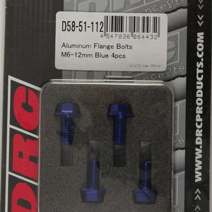 Aluminum Flange Bolts Blue M6x12mm 4/Pk