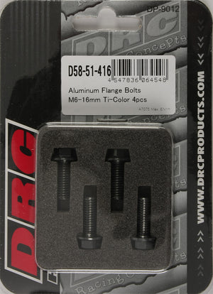 Aluminum Flange Bolts Titanium M6x16mm 4/Pk