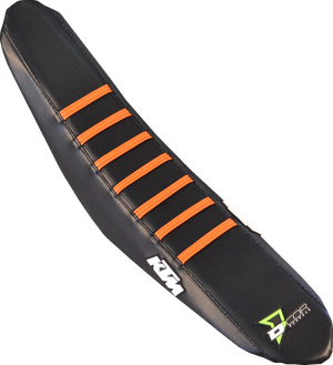 D'COR VISUALS Seat Cover - Black/Orange Ribs - KTM SX '25-'26 30-30-103