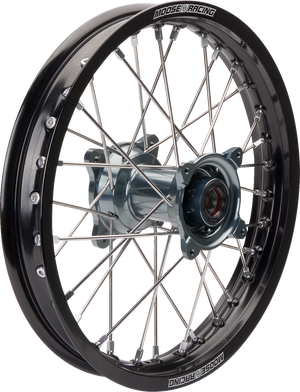 MOOSE OFFROAD Wheel Assembly - SX-1 - Complete - Rear - Black Wheel/Gray Hub - 14x1.6 MR8X-16014-BKGY