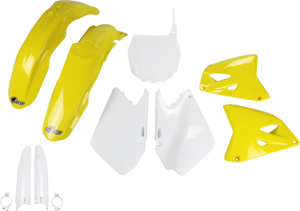 UFO Body Kit - '03-'05 OEM Yellow/White - Suzuki - RM '01-'08 SUKIT402F@999