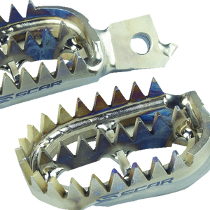 SCAR RACING Anti-Mud Foot Pegs - Titanium - Silver - Beta RR/RX S7516