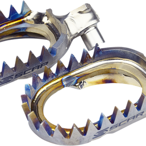 SCAR RACING Anti-Mud Foot Pegs - Titanium - Silver - Yamaha YZ/WR/Tenere S1516AM
