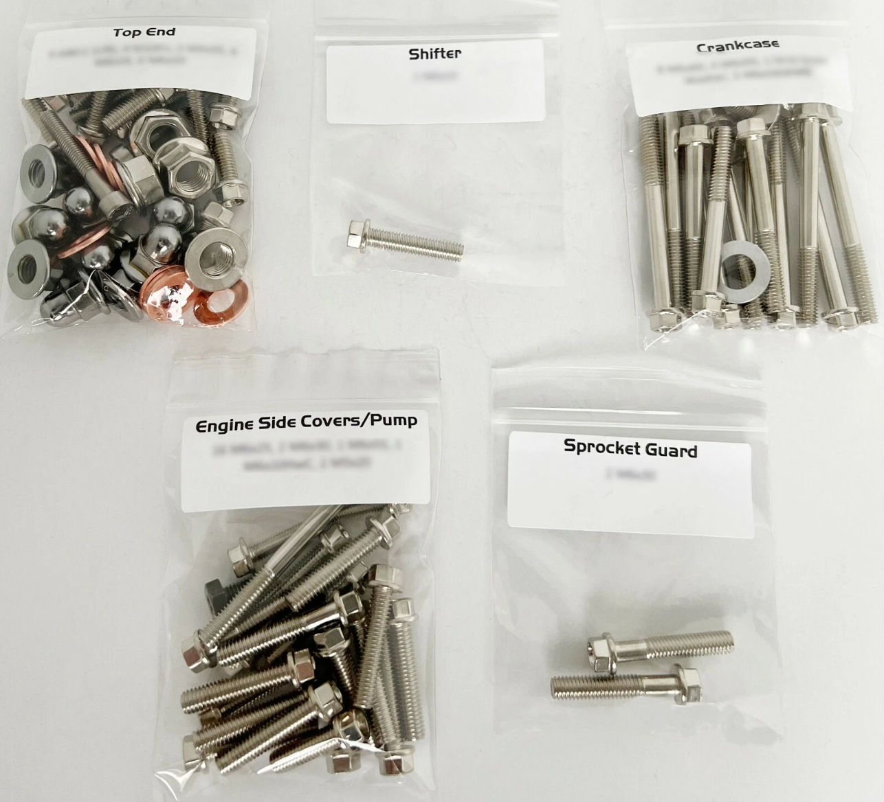 KX500 Engine Rebuild Bolt Kit for Kawasaki KX 500 Specbolt Nickel Wurks Ti Look