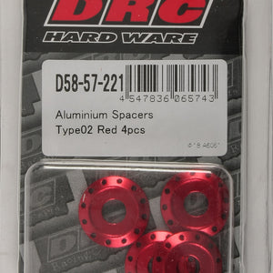 Aluminum Spacers Type 2 Red M6x12mm 4/Pk