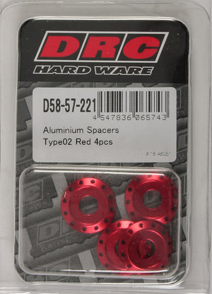 Aluminum Spacers Type 2 Red M6x12mm 4/Pk