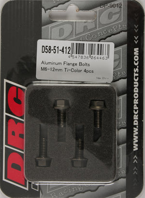 Aluminum Flange Bolts Titanium M6x12mm 4/Pk