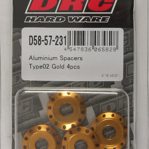 Aluminum Spacers Type 2 Gold M6x12mm 4/Pk