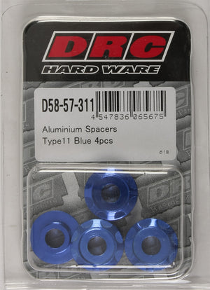 Aluminum Spacers Type 11 Blue M6x12mm 4/Pk
