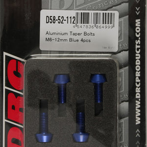 Aluminum Taper Bolts Blue M6x12mm 4/Pk