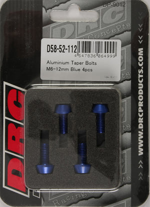 Aluminum Taper Bolts Blue M6x12mm 4/Pk