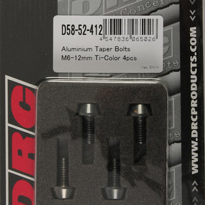Aluminum Taper Bolts Titanium M6x12mm 4/Pk