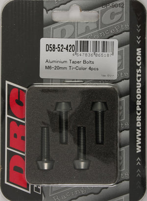 Aluminum Taper Bolts Titanium M6x20mm 4/Pk