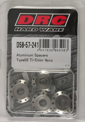 Aluminum Spacers Type 2 Titanium M6x12mm 4/Pk